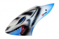 Airbrush Fiberglass Snow Wolf Canopy - TREX 450 PLUS